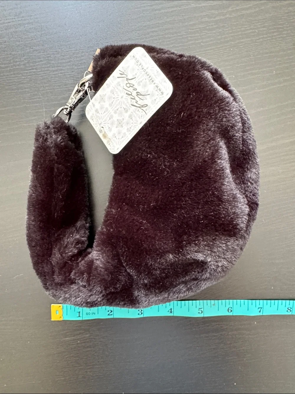 Anthropologie Melie Bianco Brigette Satchel Faux Fur Mini Black Bag Purse‎ - NEW
